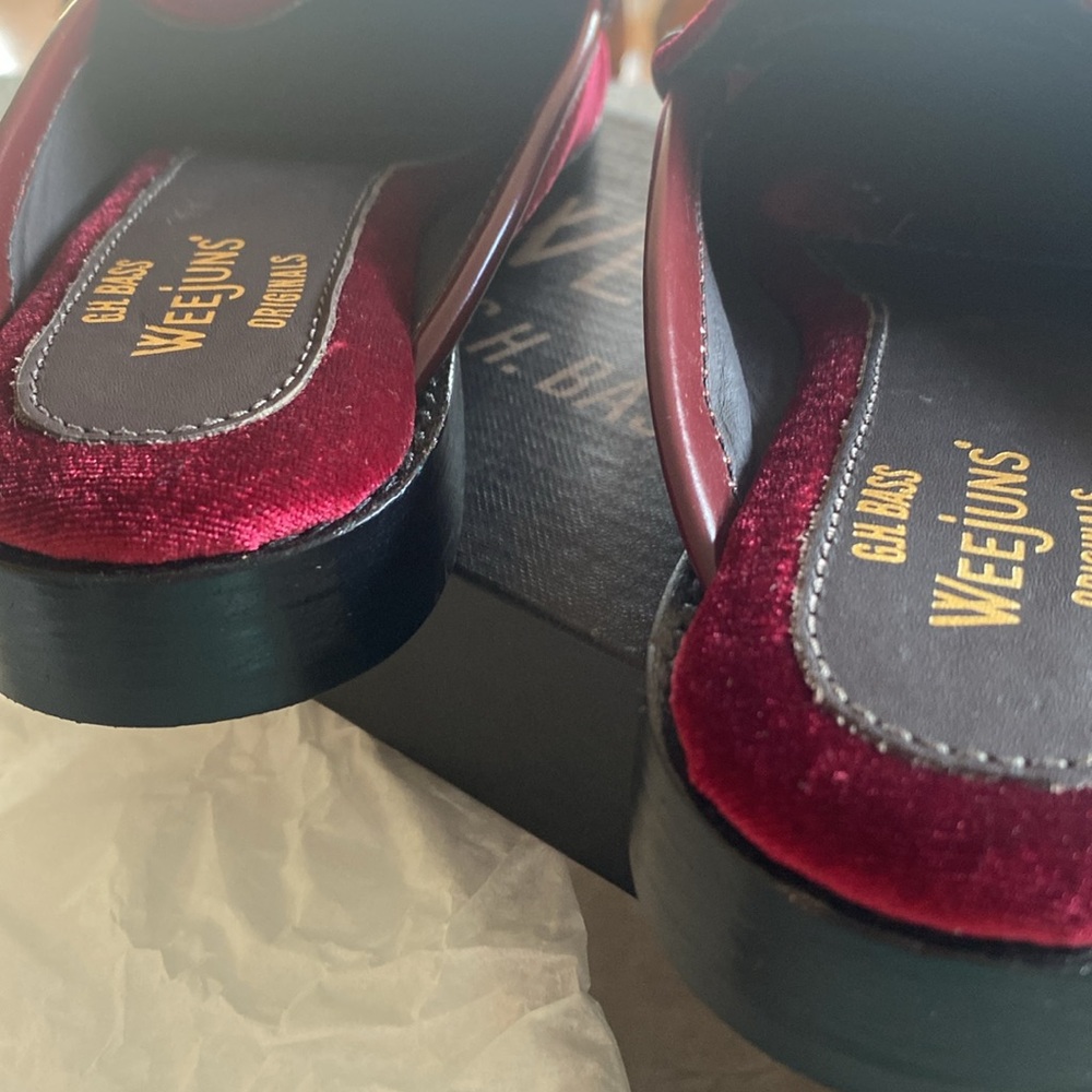 NWT WEEjun burgundy Mules - Picture 7 of 13